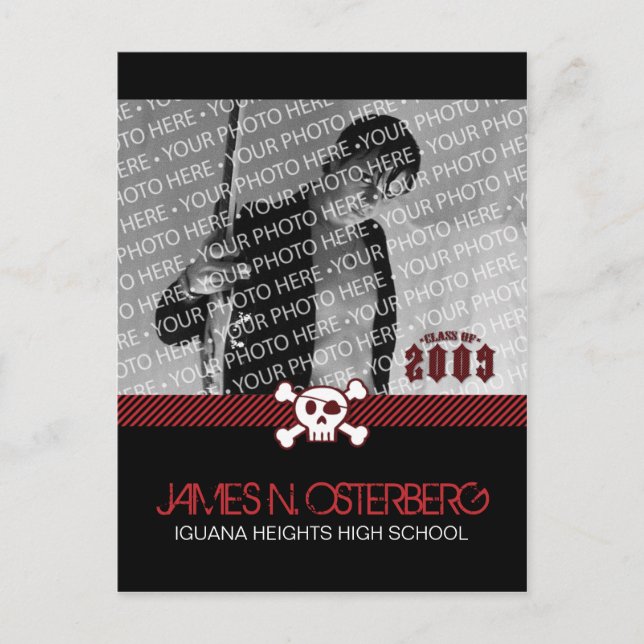 Postkort för Rockin-Studentfest-inbjudan Inbjudan Vykort (Framsida)