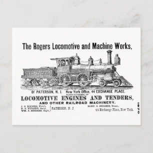 Postkort för Rogers Locomotive Works Vykort
