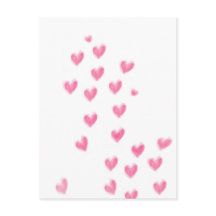 Postkort för Rosa av vattenfärghearter