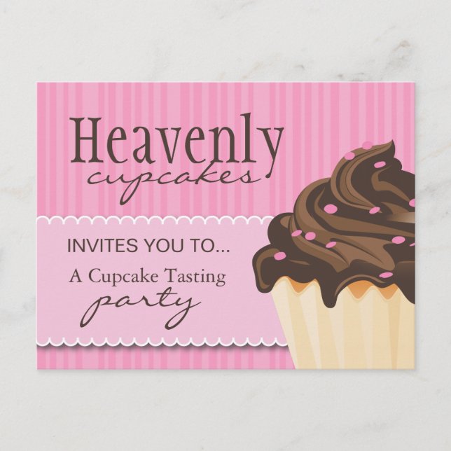 Postkort för Rosa-bakverk Inbjudan Vykort (Framsida)