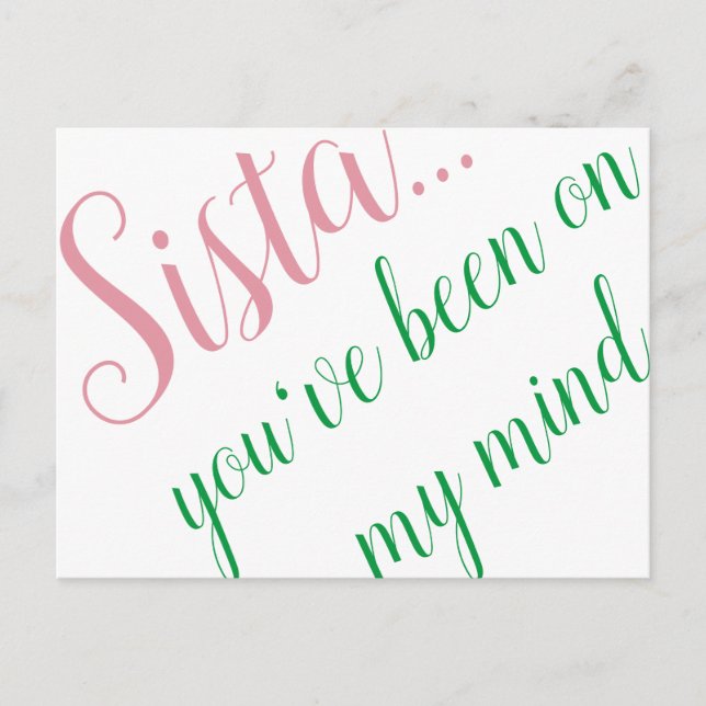 Postkort för rosa och Grönt Helg Vykort (Framsida)