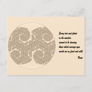 Postkort för rumsoffert. Träd Mandala Design Vykort