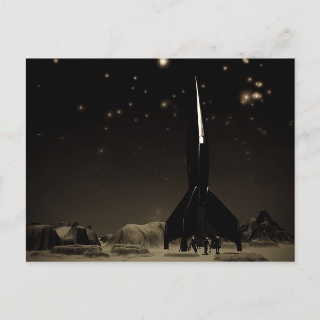Postkort för rymdskepp och raketskepp vykort (Framsida)