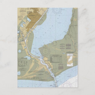 Postkort för Sabine Pass Port Arthur Nautical Char Vykort