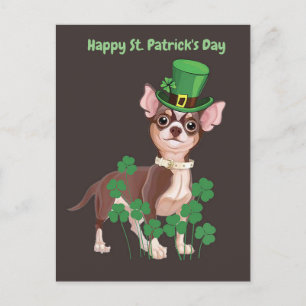 Postkort för Sankt Patrick-dagen Chihuahua-valp Helg Vykort