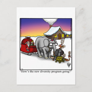 Postkort för Santa Sleigh Humor Helg Vykort