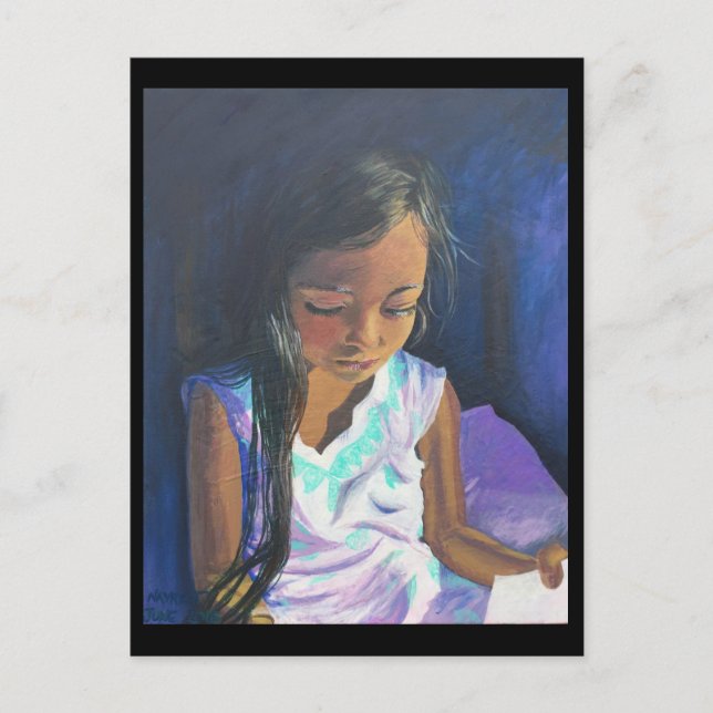 Postkort för september 2: Girl Reading BRENNAN CEN Vykort (Framsida)