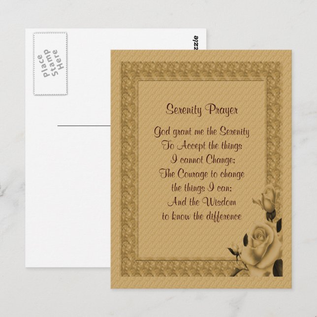 Postkort för servicenivå i Guld Rosenknopp Vykort (Fram/baksida)