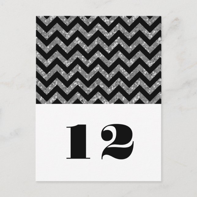 Postkort för silver Chevron Glitter Bord Vykort (Framsida)