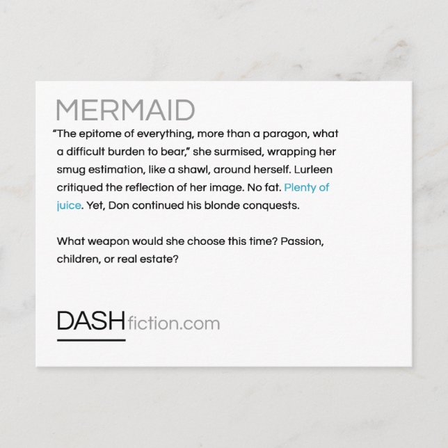 Postkort för sjöjungfru vykort (Framsida)