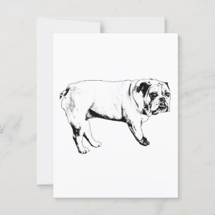 Postkort för snö-Hej-bulldog Vykort
