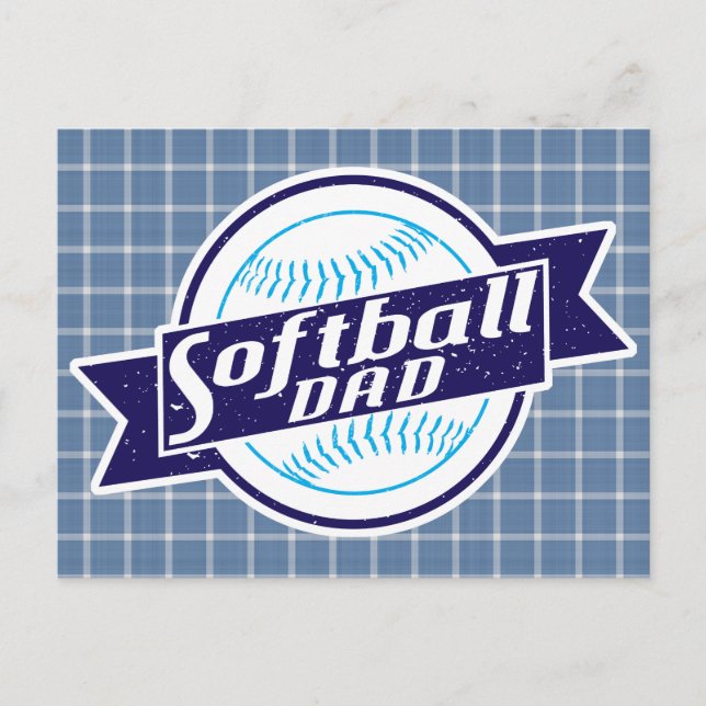 Postkort för Softball Pappa Vykort (Framsida)