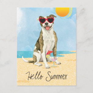 Postkort för sommarpit Bull Terrier Vykort