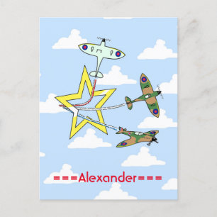 Postkort för Spitfire Star Blå himmel Vykort