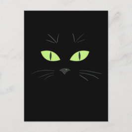 Postkort för Spooky Black Cat Ansikte Happy hallow Vykort