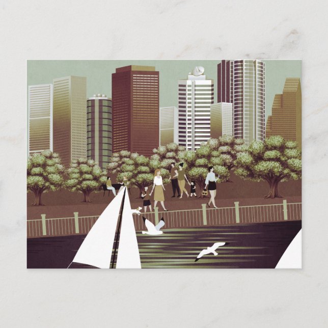 Postkort för stadslandskap vykort (Framsida)