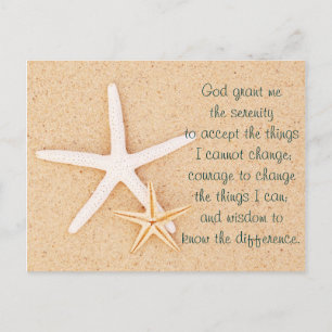 Postkort för Starfish Serenity Prayer Vykort