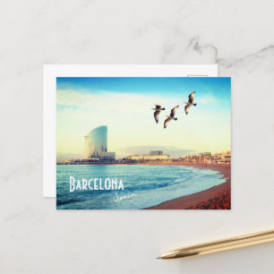 Postkort för stranden Barcelona, Spanien - Barcelo Vykort
