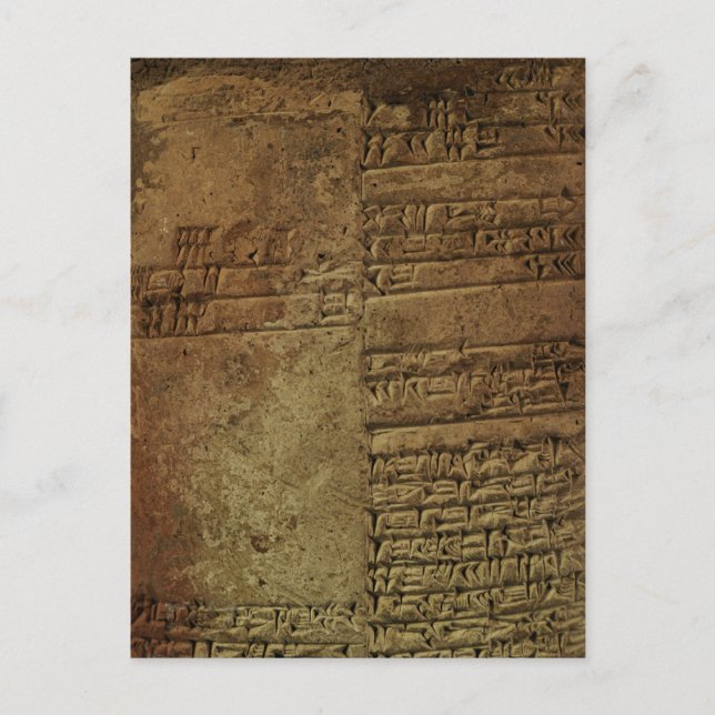 Postkort för "Sumerian Cuneiform Writing"-historik Vykort (Framsida)
