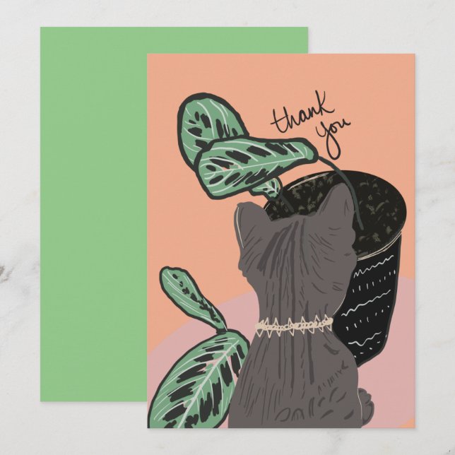 Postkort för Tack av kattvakter (Fram/baksida)