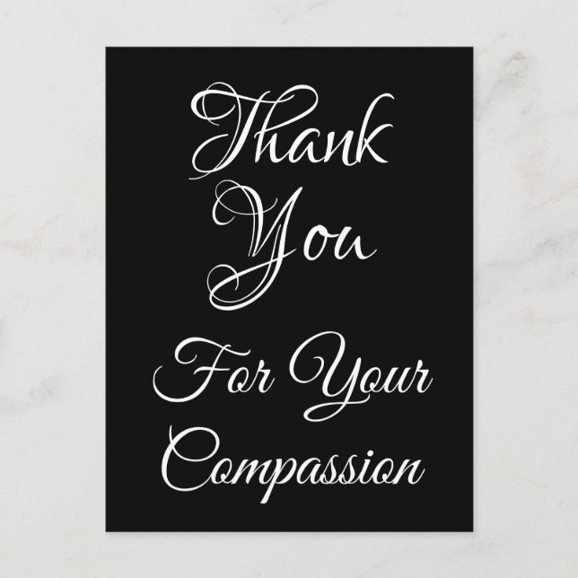 Postkort för "Tack för din kompassion" Vykort (Framsida)