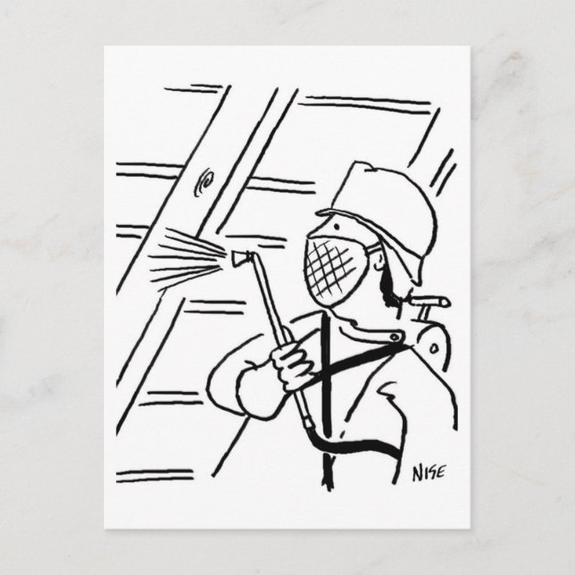 Postkort för Tecknad för träskydd Vykort (Framsida)