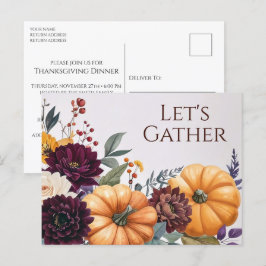Postkort för Thanksgiving för höstinbjudan till Bl Vykort
