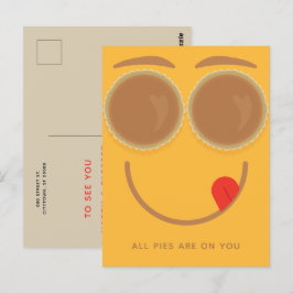 Postkort för Thanksgiving i paj Öga Vykort