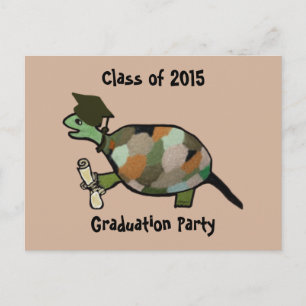 Postkort för Turtle Gradduation Party Inbjudan Vykort