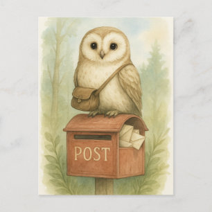 Postkort för Uggla Mail Bird Vilda djur Vykort