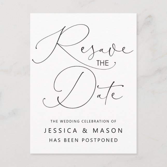 Postkort för uppskjutet Bröllop-meddelande Vykort (Framsida)
