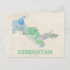 Postkort för Uzbekistan land karta Vykort