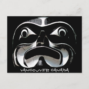 Postkort för Vancouver Totem Pole & Landmarks Card Vykort