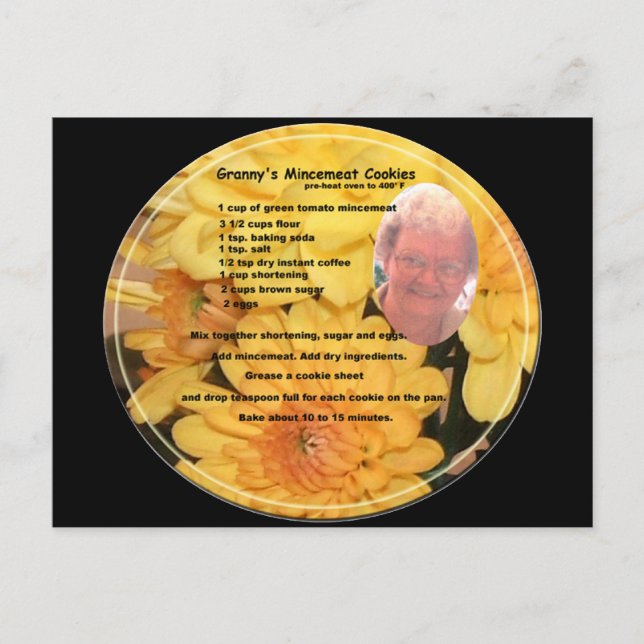 Postkort för Veggie Mincemeat Cookie Recipe Vykort (Framsida)