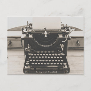 POSTKORT FÖR vintage ANTIQUE TYPEWRITER Vykort