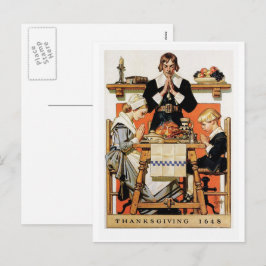Postkort för vintage Art Thanksgiving Helg Vykort