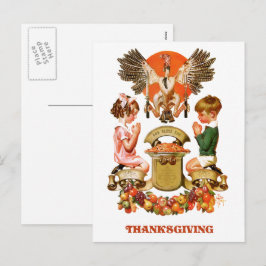 Postkort för vintage Art Thanksgiving Helg Vykort