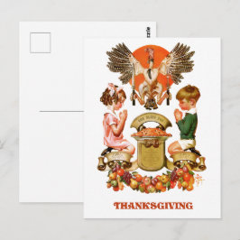 Postkort för vintage Art Thanksgiving Vykort