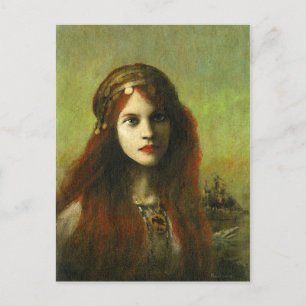 Postkort för Vintage av förRaphaelite-flicka Vykort