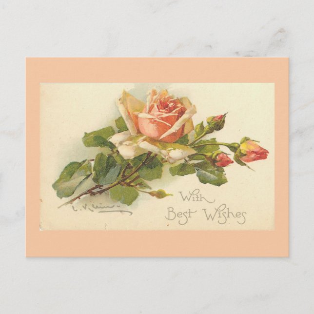 Postkort för vintage Flowers Vykort (Framsida)