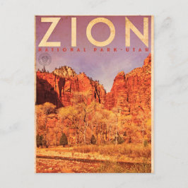 Postkort för vintage Zion Virgin River Travel Vykort
