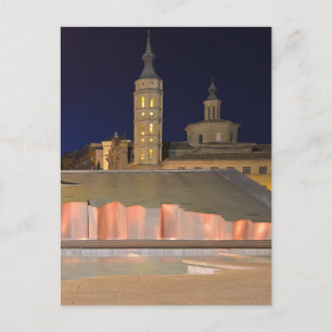Postkort för Zaragoza Fontän Vykort