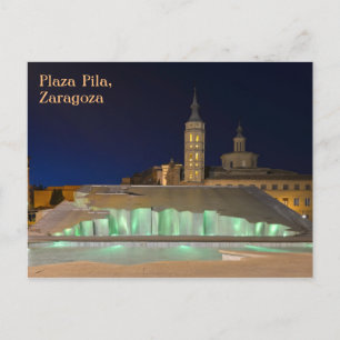 Postkort för Zaragoza Fontän Vykort