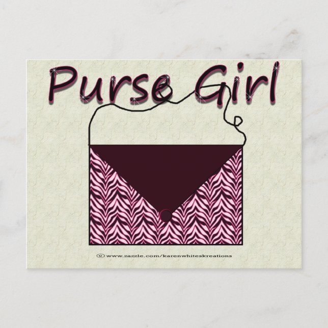 Postkort för Zebra Purse Girl Vykort (Framsida)