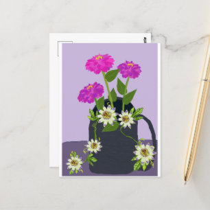 Postkort för Zinnia- och passionsblommor Vykort