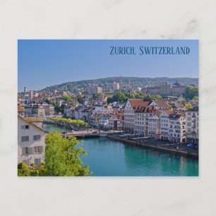 Postkort för Zürich i centrala staden Vykort