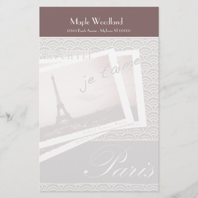 Postkort från Paris Personlig Papper (Framsida)