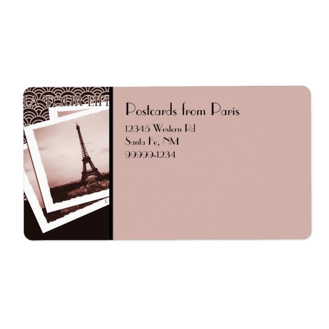 Postkort från Paris-Returetiketter Fraktsedel (Framsidan)