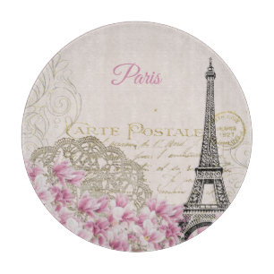 Postkort från Paris Vintage Eiffel torn med blommo