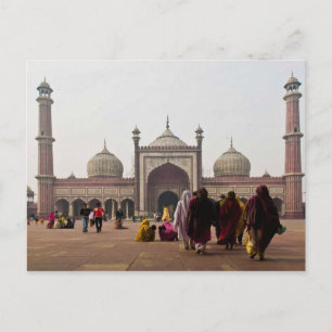 Postkort Jami Masjid i New Delhi. Indien Vykort